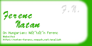 ferenc natan business card